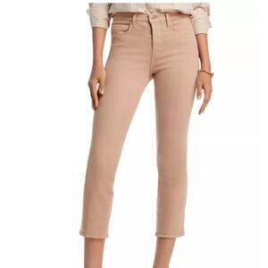 NWT L'Agence Alexia High Rise Cropped Cigarette Jeans Peach Pink Size 25